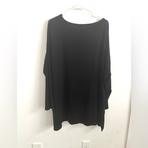 Eileen Fisher Tunic Blouse Womens One Size Stretch Jersey Knit Minimalist preppy - Picture 2 of 10